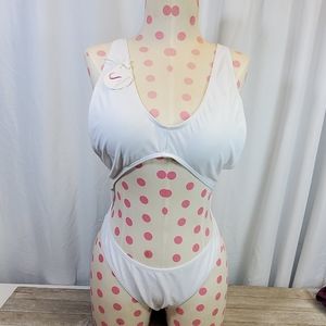 Cross1946 White Cutout Monokini Swimsuit